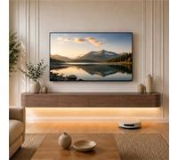 Meuble TV Suspendu, Table for TV Moderne Meuble Télévision Mural | Avec Tiroirs Portes Rabattables, Console Multimédia Grand Rangement For Salon, Chambre Bureau(Walnut,120cm/47.2IN)