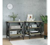 Bijzettafels 2 st 40x42x50 cm bewerkt hout zwart825773