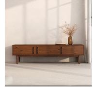 IDIMEX Meuble TV TECCA L 180 cm en Bois Massif Coloris Châtaignier avec 3 Portes, pour téléviseur jusqu'à 80", Meuble Télé avec Rangement Design Moderne