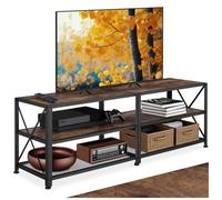 MEUBLE TV - TECTAKE - Meuble TV CHICAGO en Bois et Acier Style industriel - Bois Foncé