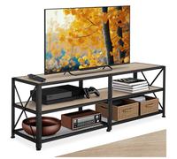 Meuble TV - TECTAKE - Meuble de salon CHICAGO en bois et acier style industriel avec 3 rangements 141 x 41,5 x 50,5 cm - Bois clair