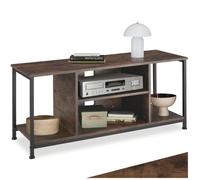 MEUBLE TV - TECTAKE - Meuble TV AUSTIN en Bois et Acier Style industriel - Bois Foncé