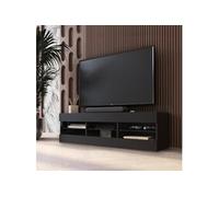 Meuble TV Tivoli RTV Komodee - sans LED - Noir - Facades en Mat - 140 x 41 x 35 cm
