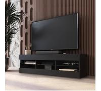 Meuble TV Tivoli RTV Komodee - sans LED - Noir - Facades en Mat - 140 x 41 x 35 cm