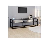 vidaXL Meuble TV Armoire Basse Centre de Divertissement Meuble Stéréo Salon Salle de Séjour Maison Intérieur Transparent 140x40x40,5 cm Verre Trempé