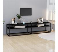 Meuble TV Transparent 140x40x40,5 cm Verre Trempé Centre Divertissement vidaXL