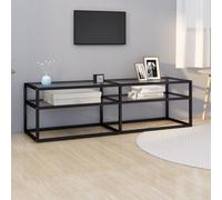 Meuble TV Transparent 140x40x40,5 cm Verre Trempé Centre Divertissement vidaXL