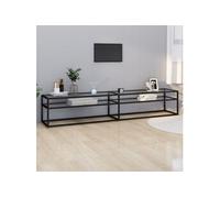 Meuble TV transparent 220x40x40,5 cm verre trempé