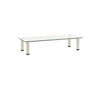 vidaXL Meuble TV Centre de Divertissement Unité Multimédia Meuble de Salon Salle de Séjour Maison Intérieur Transparent 80x35x17 cm Verre Trempé