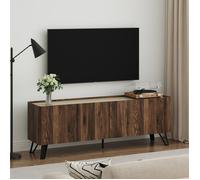 Meuble TV Trorlon 160 x 40 x 55 cm effet noyer travertin