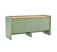 Oviala Meuble TV uni rétro rectangulaire L120 cm Vert