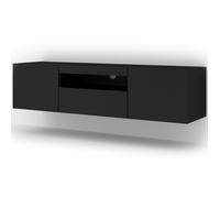 BIM Furniture Aura Meuble TV Bas à Suspendre ou Debout Universel 150 cm (Tapis Noir sans LED)