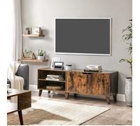 Meuble Tv 2 Portes Avec Étagères Réglables, Pour Tv 60 Pouces, Marron Rustique Marron
