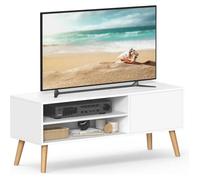 Meuble TV - VASAGLE - Blanc - Rangement Consoles de Jeux - Style Rustique - Longueur 120 cm