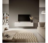 Selsey Meuble TV Armoire De Télévision 140 cm Suspendu Façade Fraisée Blanc Veldio