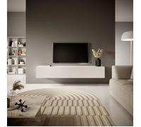 Selsey Meuble TV Armoire De Télévision 175 cm Suspendu Façade Fraisée Blanc Veldio