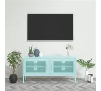 Meuble TV Vert menthe 105x35x50 cm Acier Vert G