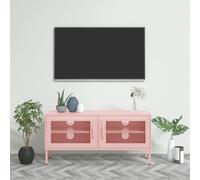 Meuble TV Vert Olive 105x35x50 cm Acier Centre de Divertissement Salon vidaXL