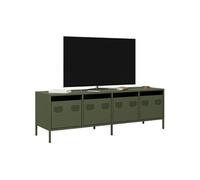 Vidaxl Meuble Tv Vert Olive 135x39x43,5 Cm Acier Laminé À Froid Multicolore