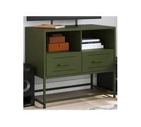 Vidaxl Meuble Tv Vert Olive 68x39x60,5 Cm Acier Multicolore