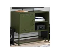 Vidaxl Meuble Tv Vert Olive 68x39x60,5 Cm Acier Multicolore