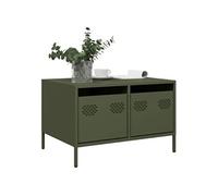 Meuble TV vert olive 68x50x43,5 cm acier laminé à froid, support TV, buffet TV, armoire hifi, banc TV, armoire en 851242