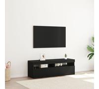 Meuble TV vidaXL avec LED Chêne Noir 120x35x40 cm Bois d'ingénierie