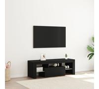 Meuble TV vidaXL avec lumière LED en chêne noir 120x35x40 cm