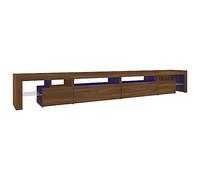 Meuble TV vidaXL avec Lumières LED Centre de Divertissement Rangement Meuble Média Console Multimedia Chêne Marron 290x36,5x40 cm