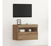 vidaXL Meuble TV Mural Montage Mural chêne Artisanal 60 x 30 x 40 cm, Salon, Console Média Rustique, Meuble Murale Rectangulaire, Centre de Divertissement, Solution de Rangement, Éclairage Ambiant