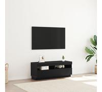 Meuble Tv Vidaxl Avec Lumières Led En Chêne Noir 100x35x40 Cm En Bois D'ingénierie Noir