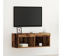 Meuble Tv Vidaxl Avec Lumières Led En Vieux Bois 80x30x30 Cm