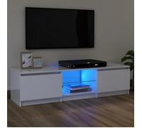 Meuble TV - vidaXL - Belle Finition - Table Bass de Salon - lumières LED - Blanc
