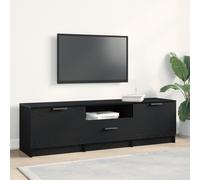 Meuble Tv Vidaxl - Chêne Noir - 140x35x40 Cm - Fabriqué En Bois D'ingénierie Noir