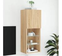 Meuble TV - VIDAXL - Chêne sonoma - LED RVB - Rangement