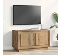 Meuble Tv Vidaxl En Chêne Artisanal 80x35x45 Cm En Bois D'ingénierie