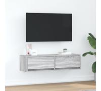 Meuble TV contemporain - vidaXL - Sonoma Gris - Bois d'ingénierie - 100x31x25.5 cm - 2 tiroirs - Résistant aux bosses