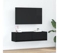Meuble Tv Vidaxl Noir Chêne 100x31x25,5 Cm Bois D'ingénierie Noir