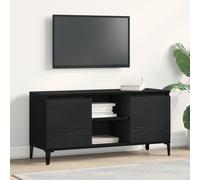 vidaXL Meuble TV Noir 102 x 35 x 50 cm Bois d'ingénierie, Meuble de Salon Contemporain, Console média rectangulaire, unité Robuste, Rangement Fonctionnel, Cabinet épuré