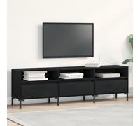Meuble Tv Vidaxl Noir Chêne 150x30x44,5 Cm Bois D'ingénierie Noir