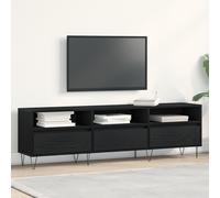 Meuble Tv Vidaxl Noir Chêne 150x30x44,5 Cm En Bois D'ingénierie Noir