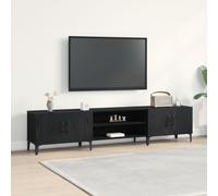 Meuble Tv Vidaxl Noir Chêne 180x31,5x40 Cm Bois D'ingénierie Noir