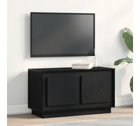 Meuble Tv Vidaxl Noir Chêne 80x35x45 Cm En Bois Agencé Noir