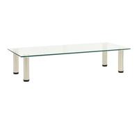 vidaXL Meuble TV Centre de Divertissement Unité Multimédia Meuble de Salon Salle de Séjour Maison Intérieur Transparent 80x35x17 cm Verre Trempé
