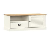 Meuble TV VIGO blanc 106x40x40 cm bois massif de pin