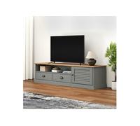 Meuble TV VIGO gris 156x40x40 cm bois massif de pin
