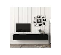 Meuble TV Vihti 180 x 31 x 29,5 cm noir [en.casa]