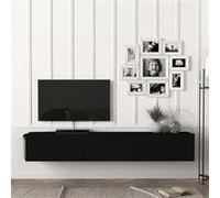 Meuble TV Vihti 180 x 31 x 29,5 cm noir [en.casa] Noir G