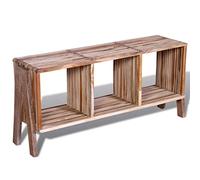 Meuble TV Vintage en Teck Recyclé avec Étagères Spacieuses - Console Multifonction, Buffet Bas et Table d'Appoint en Bois de Récupération Solide et Unique