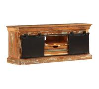 Meuble TV Vintage - VIDAXL - 110 x 30 x 45 cm - Bois de récupération massif - Noir - Laqué